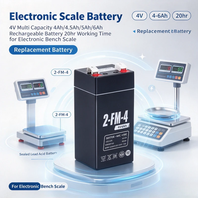 4V Multi Capacity 4Ah/4.5Ah/5Ah/6Ah Rechargeable Battery 20hr Working Time Dedicated for Electronic Bench Scale