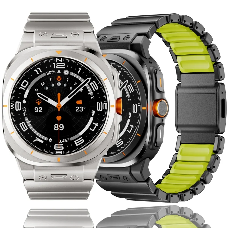 حزام من الفولاذ المقاوم للصدأ لساعة سامسونج جالاكسي الترا 2025 2024 حزام ساعة رجال الأعمال حزام معدني لسامسونج الترا 47 مللي متر كوريا #1
