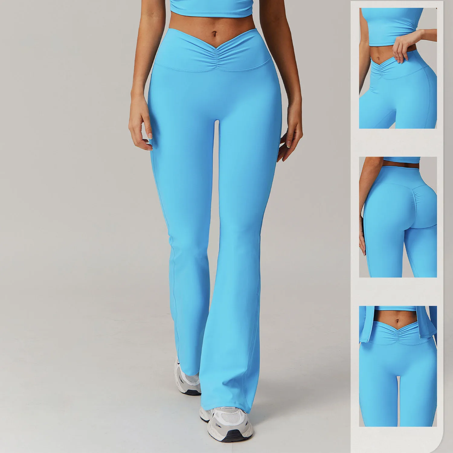 Cloud Sense High Waisted Hip Lifting Yoga Flared Pants Gym Workout Running Fitness Pants Casual Quick Drying Skinny Sweatpants