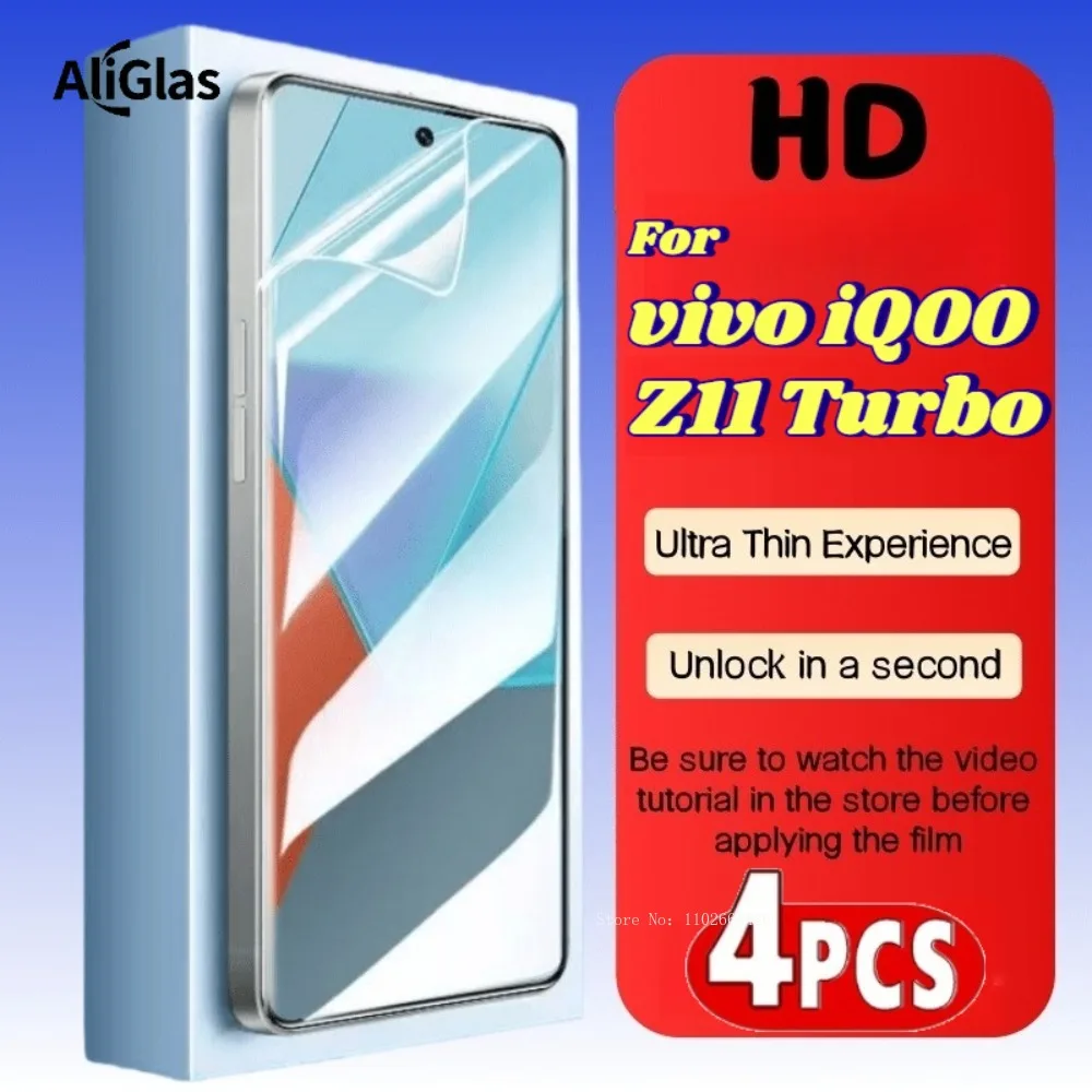 

4-Pack HD Clear Screen Protector For vivo iQOO Z11 Turbo Glossy Hydrogel Film For vivo iQOO Z11 Turbo Series Not Glass Soft Film