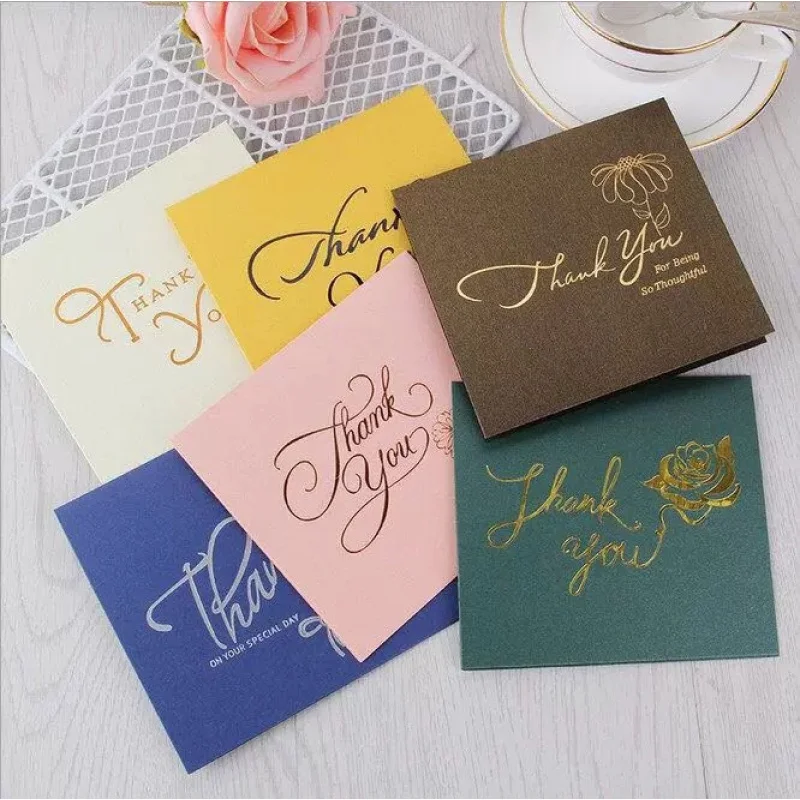 Customized-Border English Thank You Card Postcard Stamping Embossed Business Card Jewelry Card After-Sales Card Good