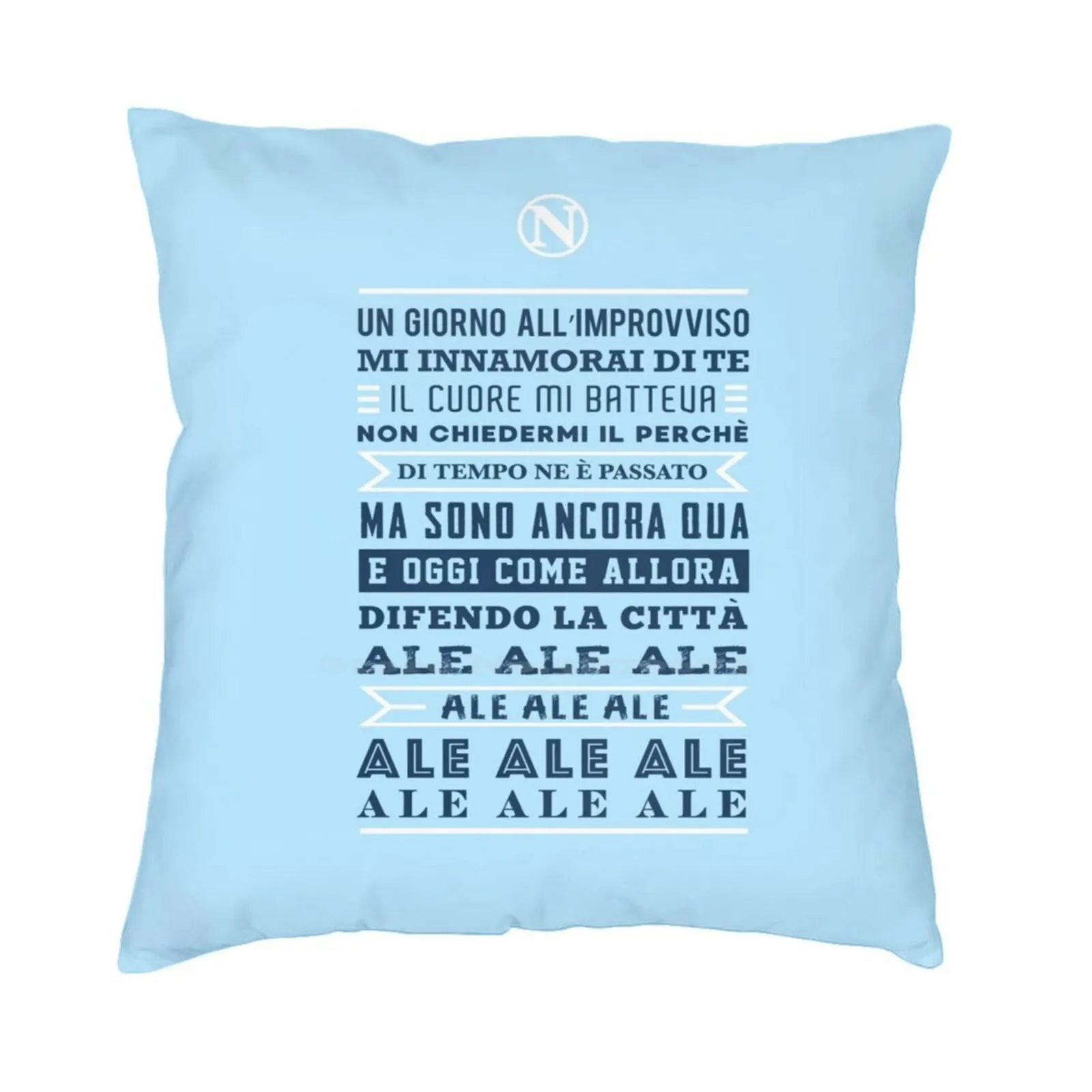 Ssc Napoli - Un Giorno All'Improvviso Soft Comfortable Pillowcase Ssc Napoli Serie A Soccer Football Diego Maradona Naples