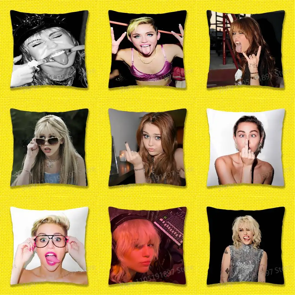 

Singer M-Miley Cyrus Throw Pillow Case For 50cm 40cm 55cm 45cm 30cm Square Bedroom Pillowcase Cover