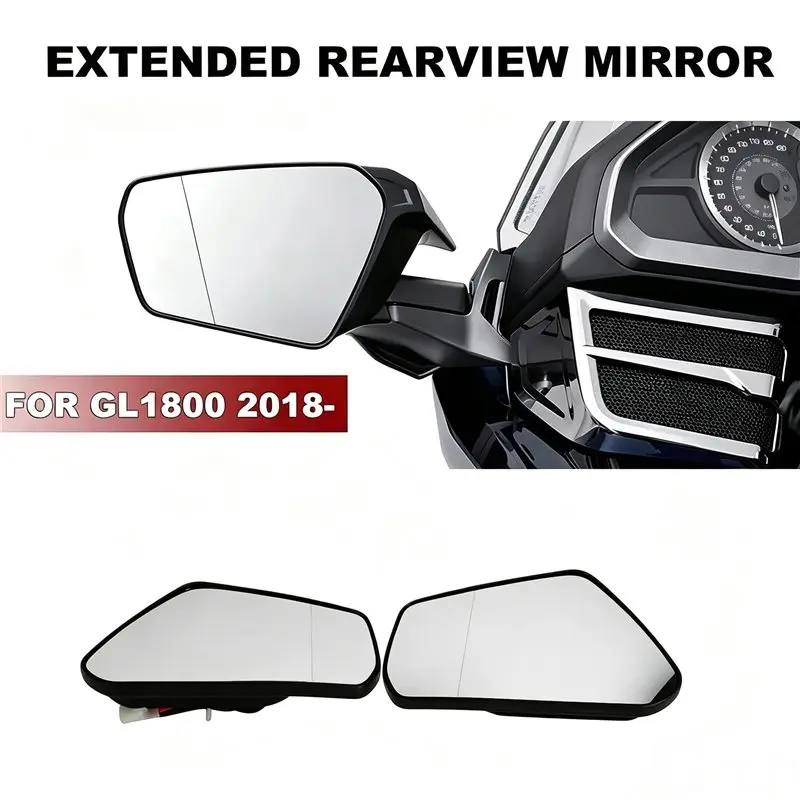 NEW HOT In Stock-Motorcycle Rearview Mirror With Sequential Turn Signal Side Mirror Accessories For Honda Gold Wing 1800 GL1800