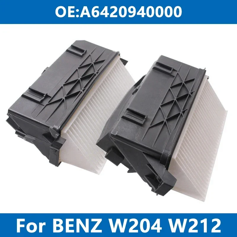 2Pcs Car Air Filter Cleaner Element A6420940000 For Mercedes Benz W204 W212 W222 C300 E300 S350 CLS GLC GLK CDI d OM642 Engine