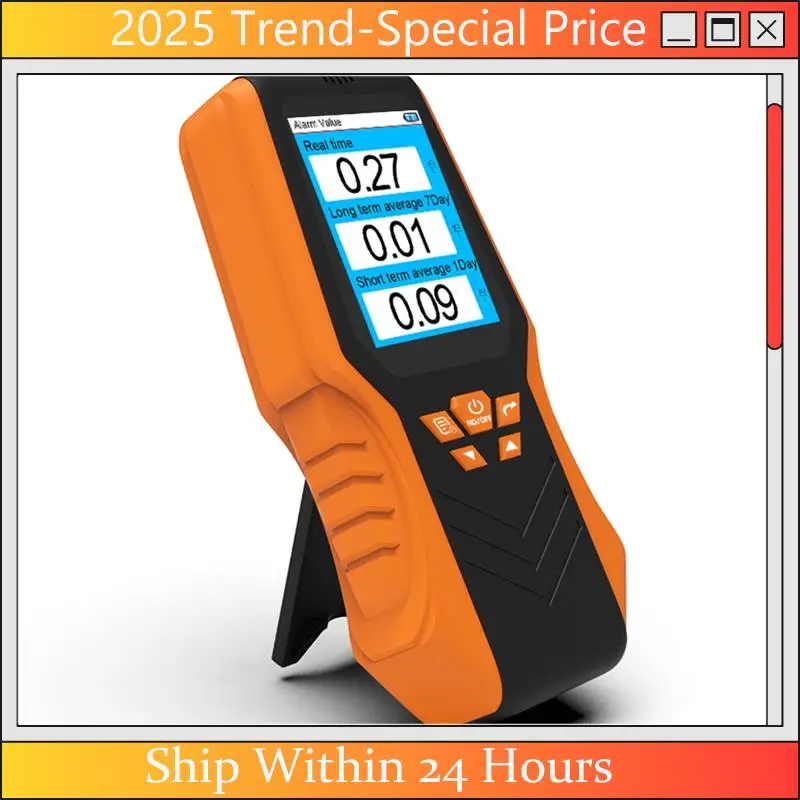 (Lo último) Detector de Radón portátil con pantalla LCD en tiempo Real, precisión precisa a largo plazo/corto, promedio para el Kit de prueba escolar en el hogar