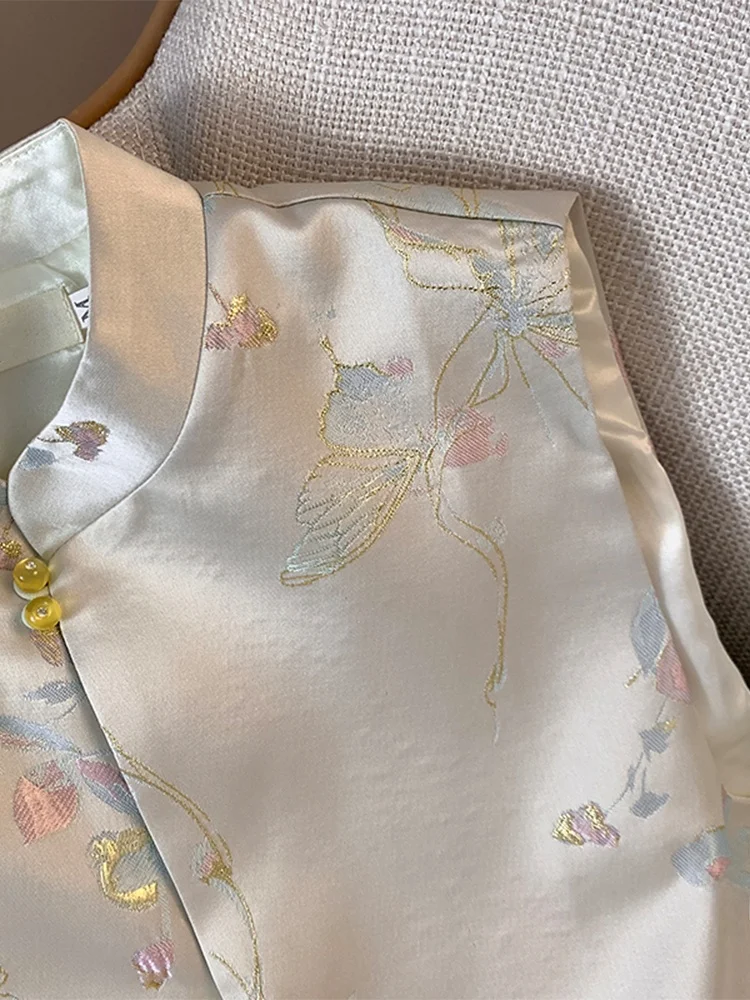 Ceco con Botones Estilo Chino Retro para Mujer, Otoño, Estilo Nacional de Lujo, Sensación de Alta Gama, Prenda Interior en...