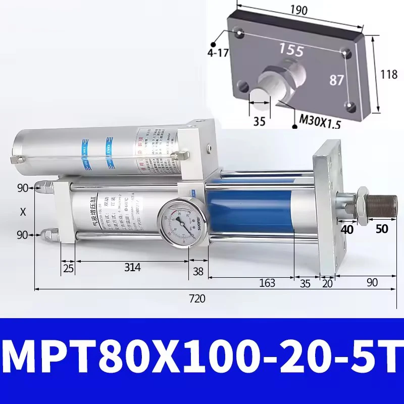 1-10T Gas-Liquid Cylinder Pneumatic Punch Press 63/80/100 Adjustable Stroke Pressurization Machine