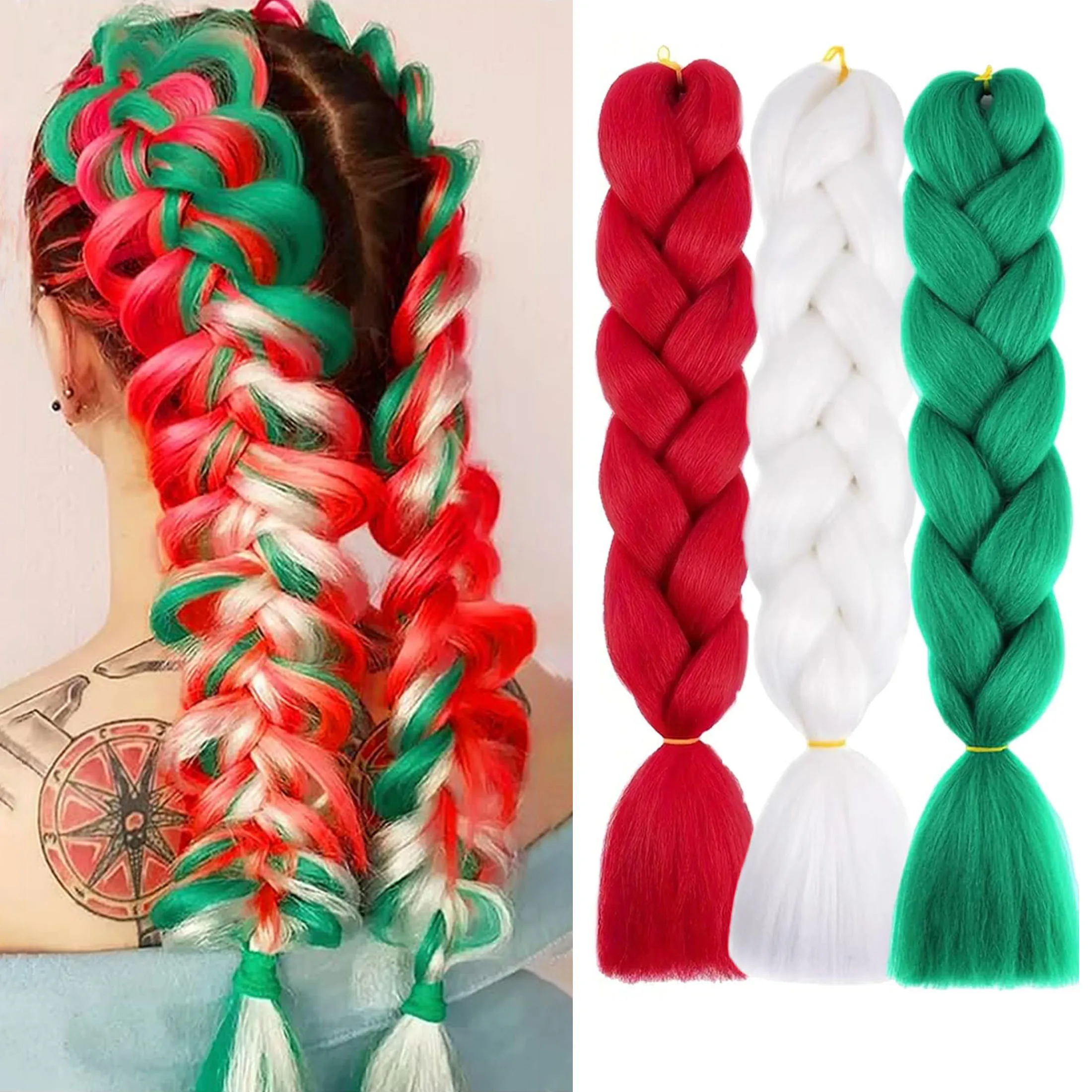 

3Pcs 24inch Premium Synthetic Crochet Braiding Hair Extensions For Women - Versatile For Box Braids, Fashion Twist, Boho Braids,