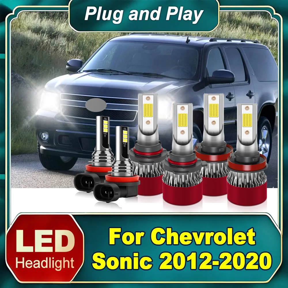

LED High Low Beam Headlight Fog Light Plug and Play For Chevrolet Sonic 2012-2016 2017 2018 2019 2020 Super Bright Car Light