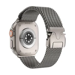 Apple Watch 밴드 용 밀라노 루프 스트랩 Ultra 2 49mm 46mm 45mm 44mm 42mm iWatch 시리즈 용 스테인레스 스틸 금속 10 9 8 7 6 5 4