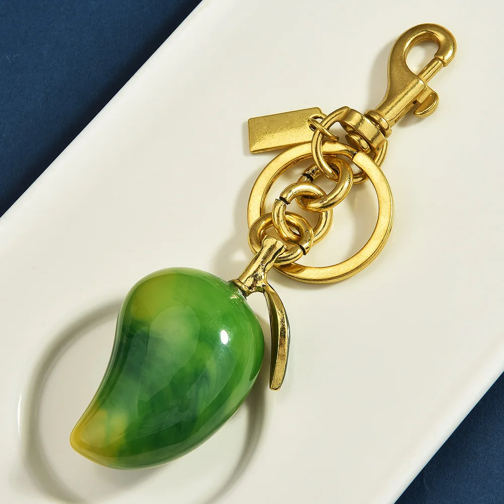 Healing Color Matching Cute Mango Bag Pendant Car Keychain Daily Carrying Accessories