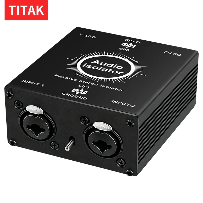 HiFi Stereo Audio Isolation Box XLR 6.35 Ground Loop Isolator Noise Filter Hum Eliminator for Audio System Eliminate Hum Noise