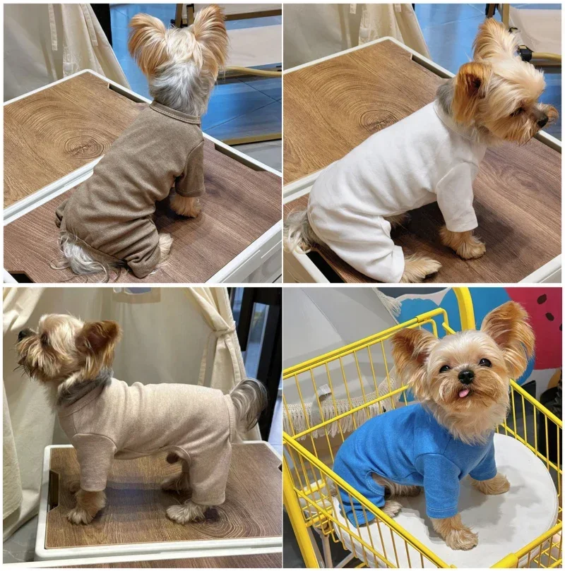 Pijama de cachorro pequeno para pet, macacão para cachorro, yorkie, pomeranian, maltês poodle bichon, roupas de pet francesas, macacão