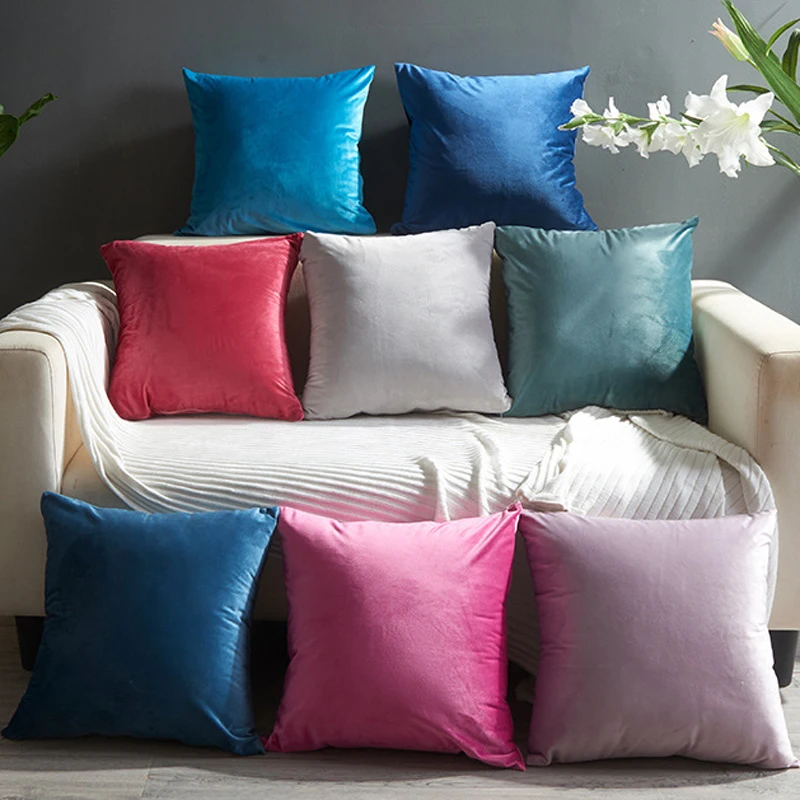 กํามะหยี่นุ่มโยนหมอนกรณี 30x5 0/40/45/50 ซม.Nordic Solid PLAIN ย้อมเบาะรองนั่งสําหรับห้องนั่งเล่นโซฟาตกแต่ง