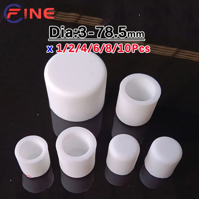 White Silicone Rubber Plug Round Blanking End Caps Thread Protector Foot Cover For Pipe Tube