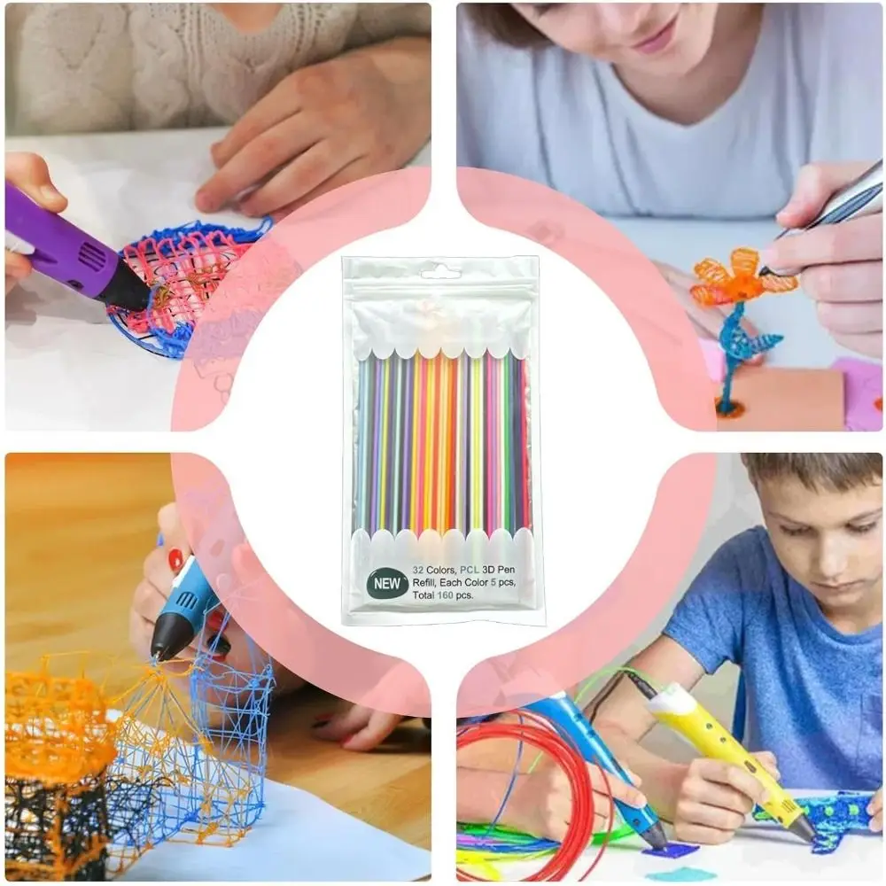 

3D Doodlers Start Аксессуары для ручек Заправки для 3D-ручек PCL 22/32 цвета Художественный принтер Заправки для 3D-ручек Doodler DIY Подарки 2,5 мм