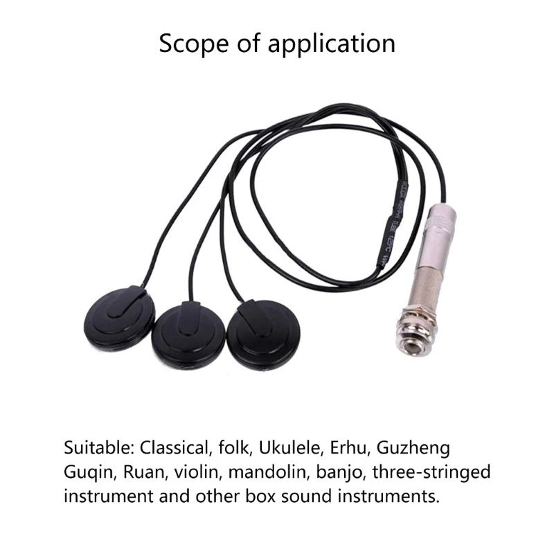 Selbstklebender Gitarren-Mikrofon-Tonabnehmer für Gitarre, Bass, Violine, Banjo, Mandoline, Ukulele, Piezo-Gitarren-Tonabnehmer
