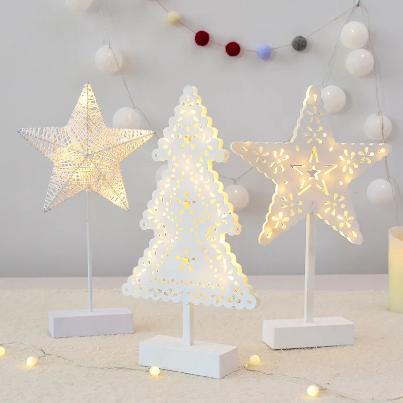 

Mini Christmas tree shape table lamp decoration five-pointed star girl led romantic night light string decoration