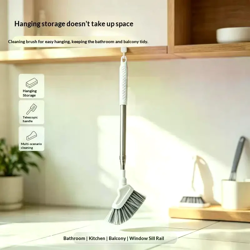 1 Piece Narrow Head Telescopic Gap Cleaning Brush Adjustable Length for Bathroom Sink Drain Edge Tile Grout Cleaning