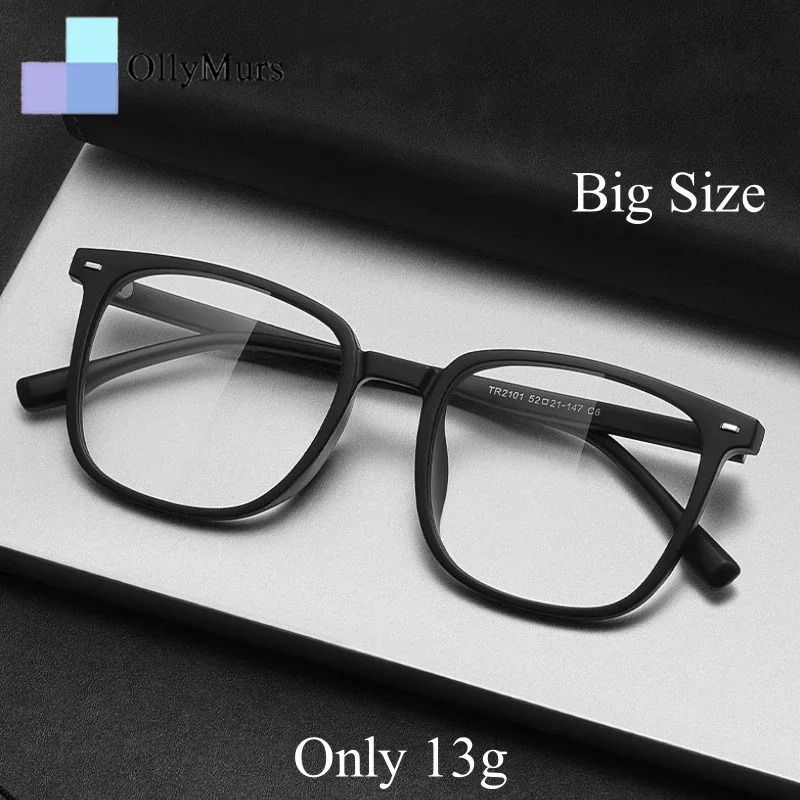 

OLLYMURS ультра-легкие квадратные очки для мужчин и женщин, гибкие очки для близорукости, большой размер TR90, оптическая оправа, очки по рецепту