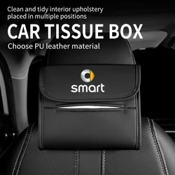 Car Tissue Storage Box Holder Backrest Towel Hanging Tissue Case For Smart Fortwo 451 450 453 Forfour EQ Cabrio Crossblade ROADS