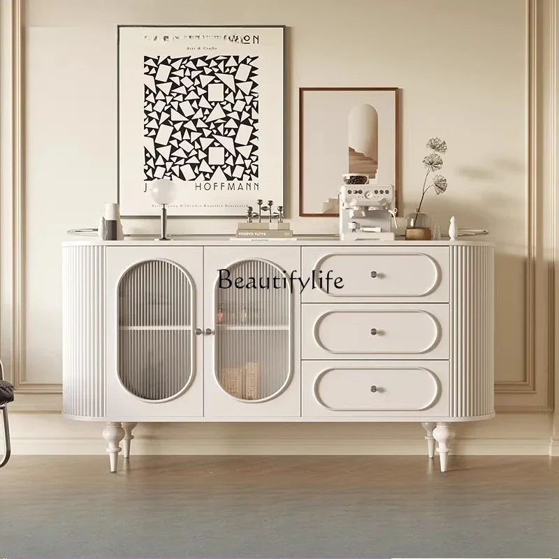 

LXAmerican light luxury door cabinet retro windshield French solid wood dining side cabinetSSS