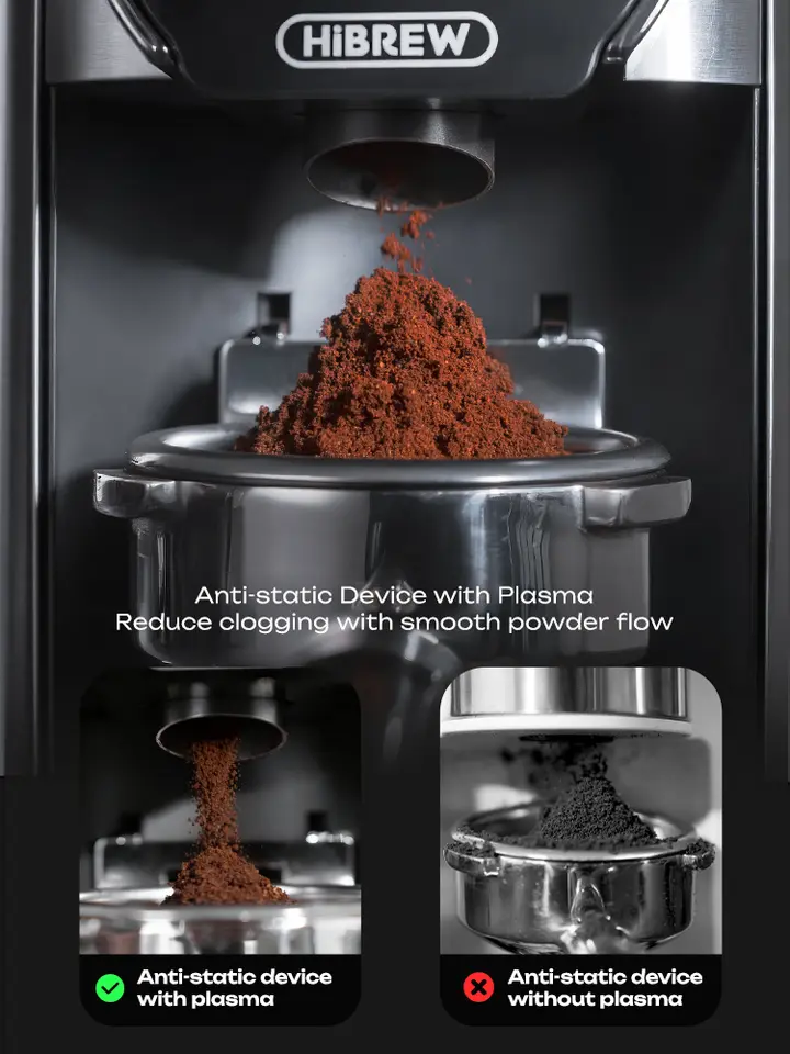 HiBREW G3 Plus مطحنة قهوة كهربائية بأسطوانة مخروطية 48 ملم مدمجة ومحمولة مطحنة حبوب قهوة للمطبخ للإسبريسو والقهوة التركية - 5
