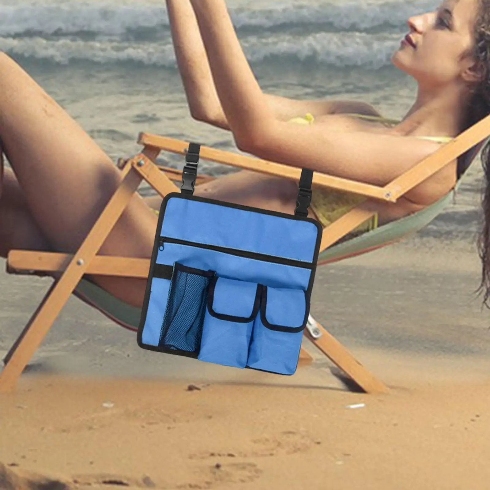 Outdoor Beach Chair Arm Side Bags Folding Chairs Armrest Organizer Sofa Chair Arm Rest Pocket for Fishing Outdoor BBQ Barbecue