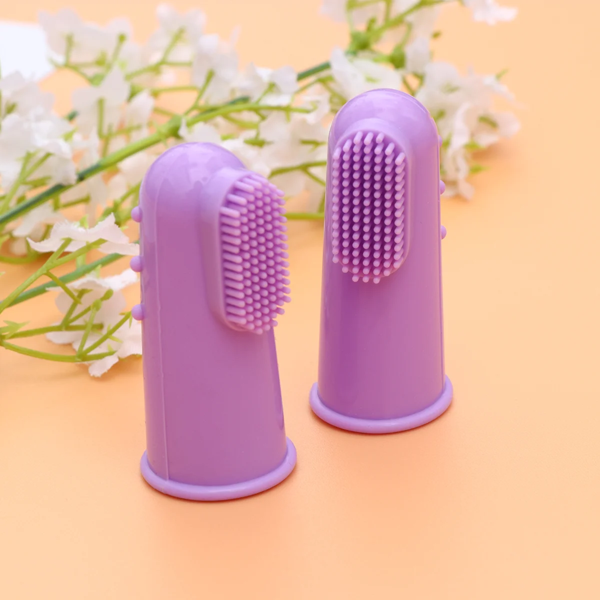 8pcs Pet Oral Stain Removal Brush Dental Toothbrush Pet for Pet Cat Dog (Purple) Pet Toothbrush