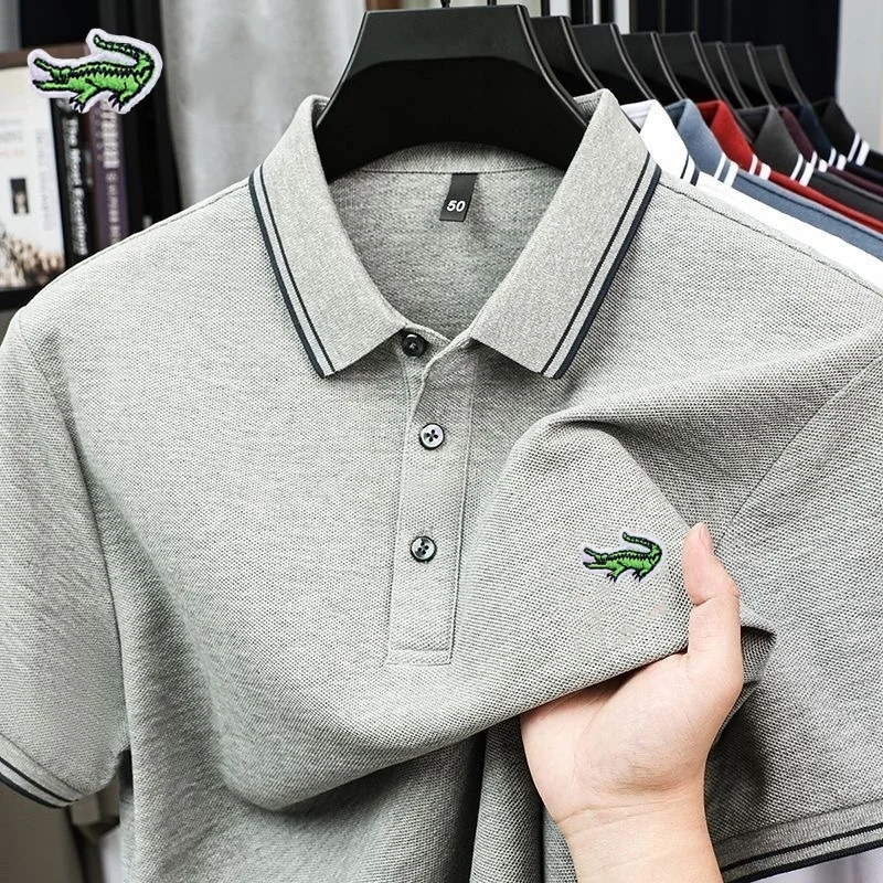 

CARTELO 100% Pure Cotton Summer Men's High-quality Business Casual Short Sleeved Polo Shirt Breathable and Comfortable T-shirt