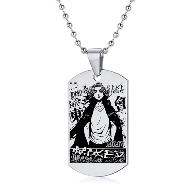 Anime Tokyo Avengers Necklace Cosplay Figure Stainless Steel Dog Tag Sweater Chain Chokers Fashion Jewelry for Fans