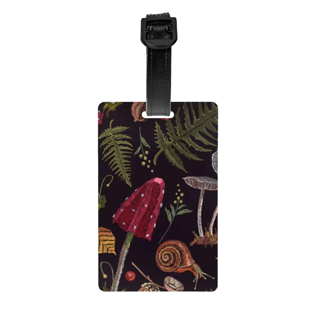 Custom Wild Mushroom Luggage Tags for Suitcases Fashion Jungle Snail Leaves Print Baggage Tags Privacy Cover ID Label