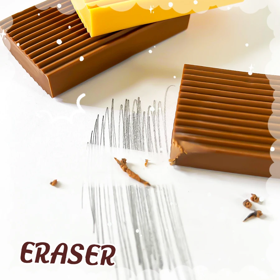 العودة إلى اللوازم المدرسية أدوات مكتبية كاواي ملحقات مدرسية مطاطية أشياء لطيفة محايات مضحكة للشوكولاتة أدوات مكتبية جمالية