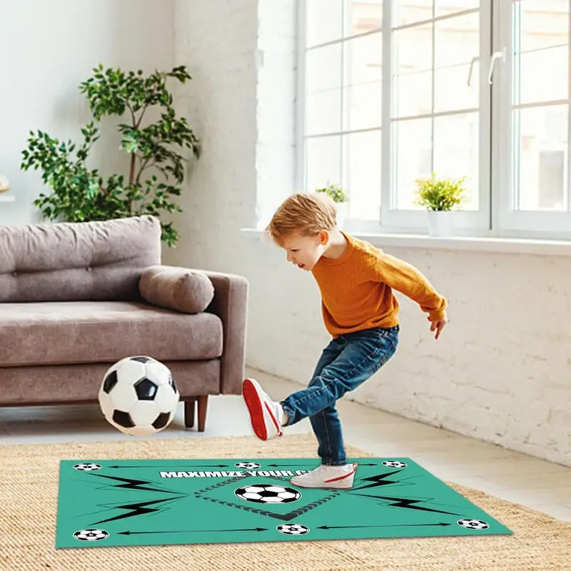 Sepak bola Footstep latihan tikar anti-selip latihan sepak bola Pace bola peralatan kontrol Silent sepak bola peralatan latihan untuk anak-anak