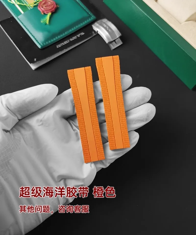 FUYIJIA الرجال مخصص B-reitling أ 17376211   أربطة الساعات الأصلية 22 مم × 18 مم حزام مطاطي 316L من الفولاذ المقاوم للصدأ بإبزيم قابل للطي