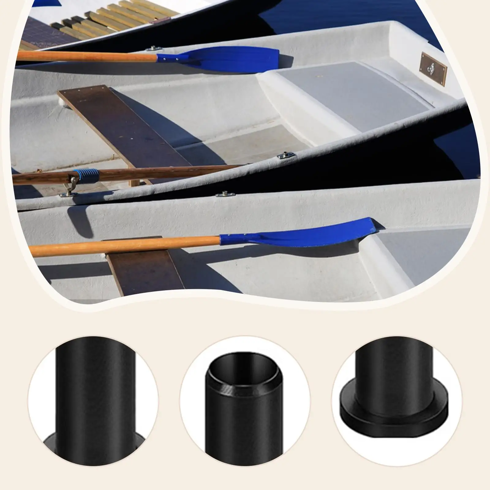 1/2 inch Oar Locks Bushings Paddle Lock Sleeve Anti Slip Replacement Oarlocks