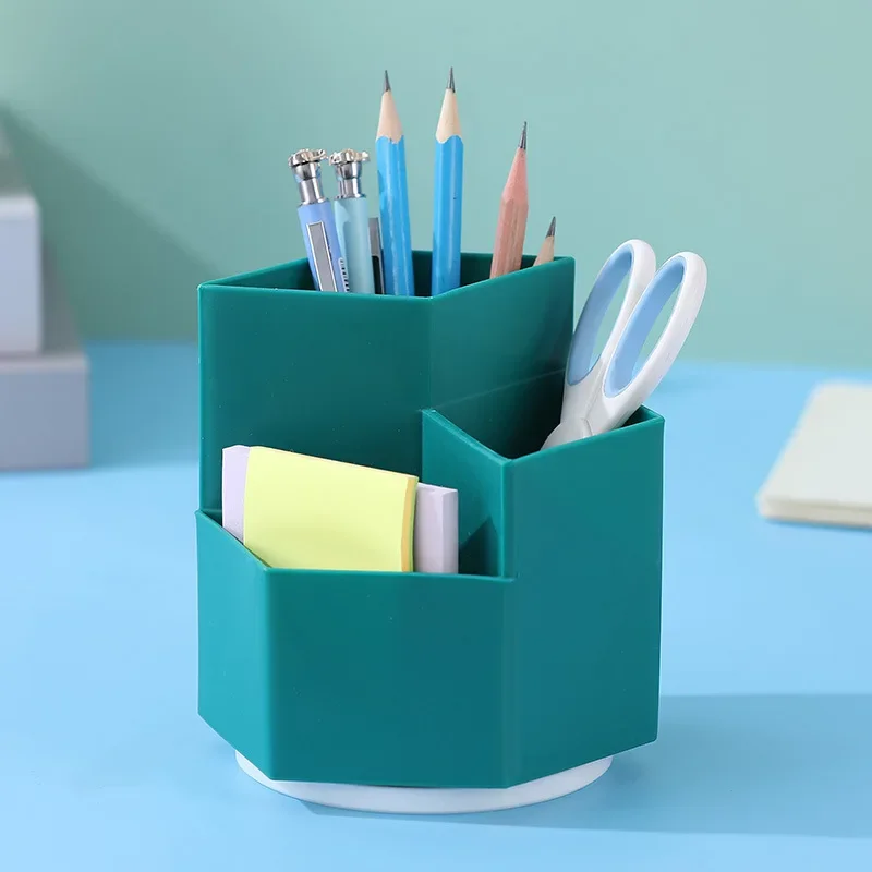 INS Rotating Pen Holder Home Office Makeup Box Stationery DIY Creative Desktop Student Storage Bucket Pencil Cup Desk Organizer