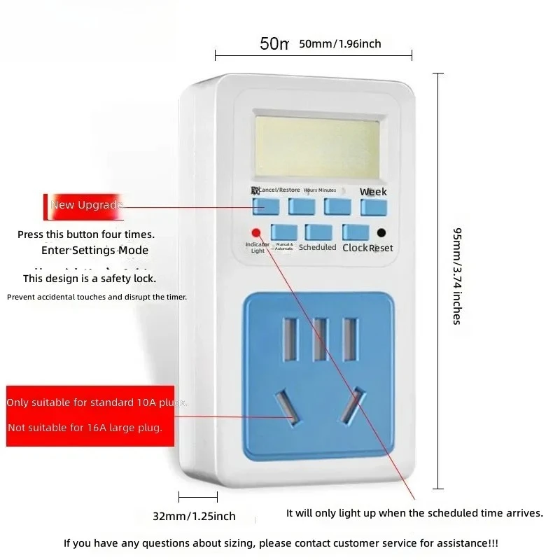 for Timing Socket Intelligent Charging Timer Automatic Power Off Digital Display Socket Timer