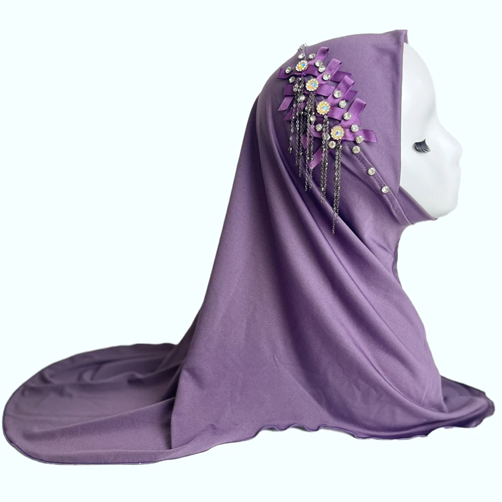 Foulard respirant à température constante pour femme, coiffure du Moyen-Orient, élastique, diamant chaud, nœud en diamant, motif simple, chapeau, châle