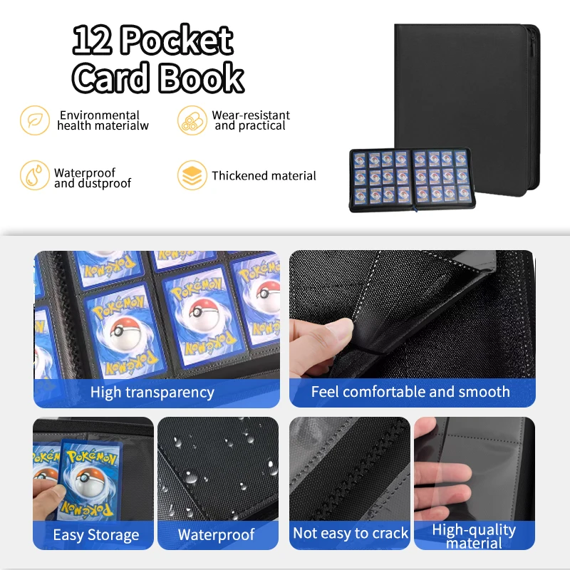 Premium 12 Pocket Trading Card Binder Pu Leather Album Wholesale Waterproof Photo Album