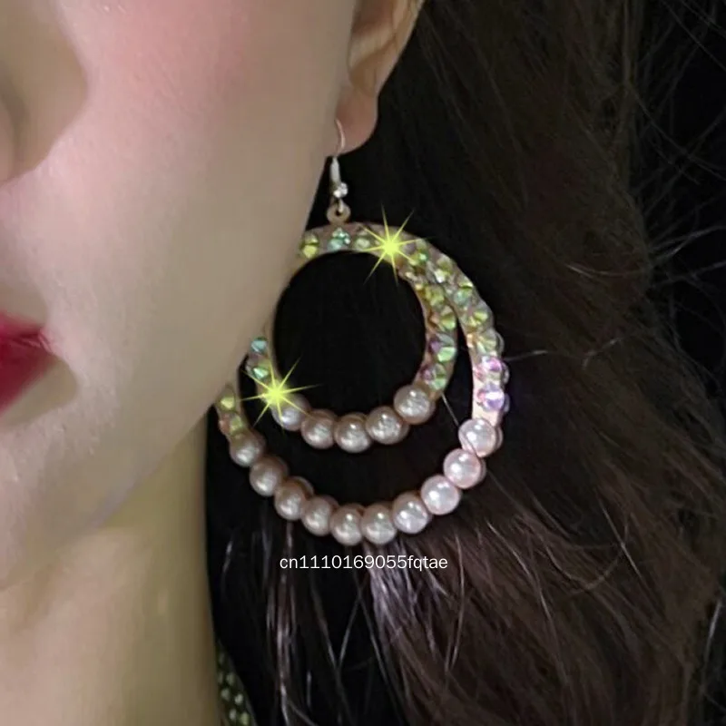 Women Handmade Colored Rhinestone Earrings 20 Styles Belly Dance Performance Ear Accessories Luxury Exquisite Jewelry For Adult