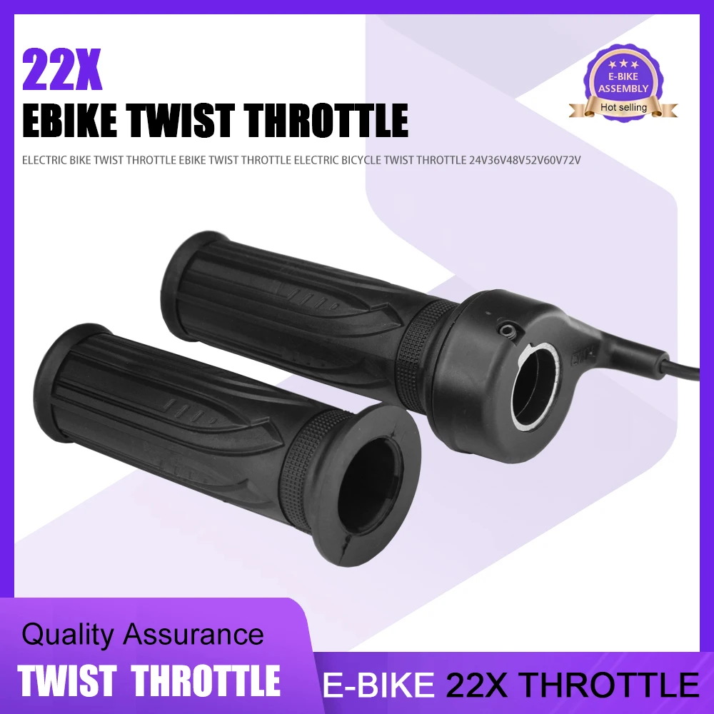 

E Bike Full Twist Дроссельная заслонка 22X для правой руки, 24V36V48V56V60V72V, аксессуары для электрических велосипедов, E-Scooter E-bike Мотоцикл Трехколесный велосипед