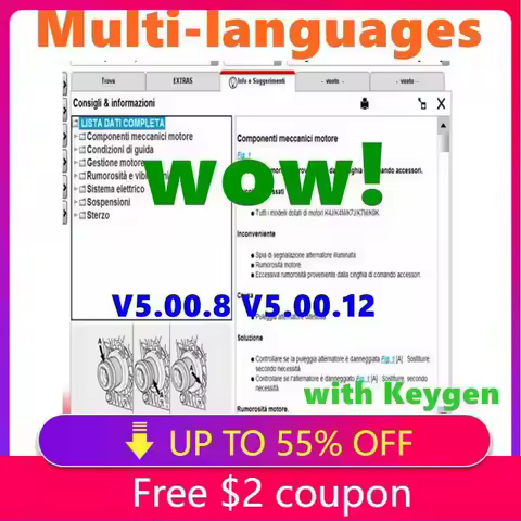 2025 Hot Sale W-ur-th WOW 5.00.8 WOW V5.00.12 R2 Software Multi-languages with Keygen For Tcs Multi-diag Cars Diagnostic Toole
