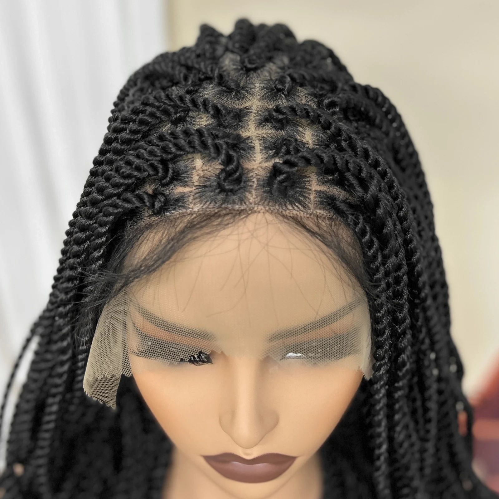 Twisted Braided Wigs with Baby Hair Lace Front Synthetic Box Braids Wigs for Black Women Lace Wigs Knotless