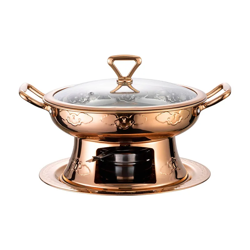 

YJQ thickened stainless steel small hot pot dormitory portable hotel dry pot home set