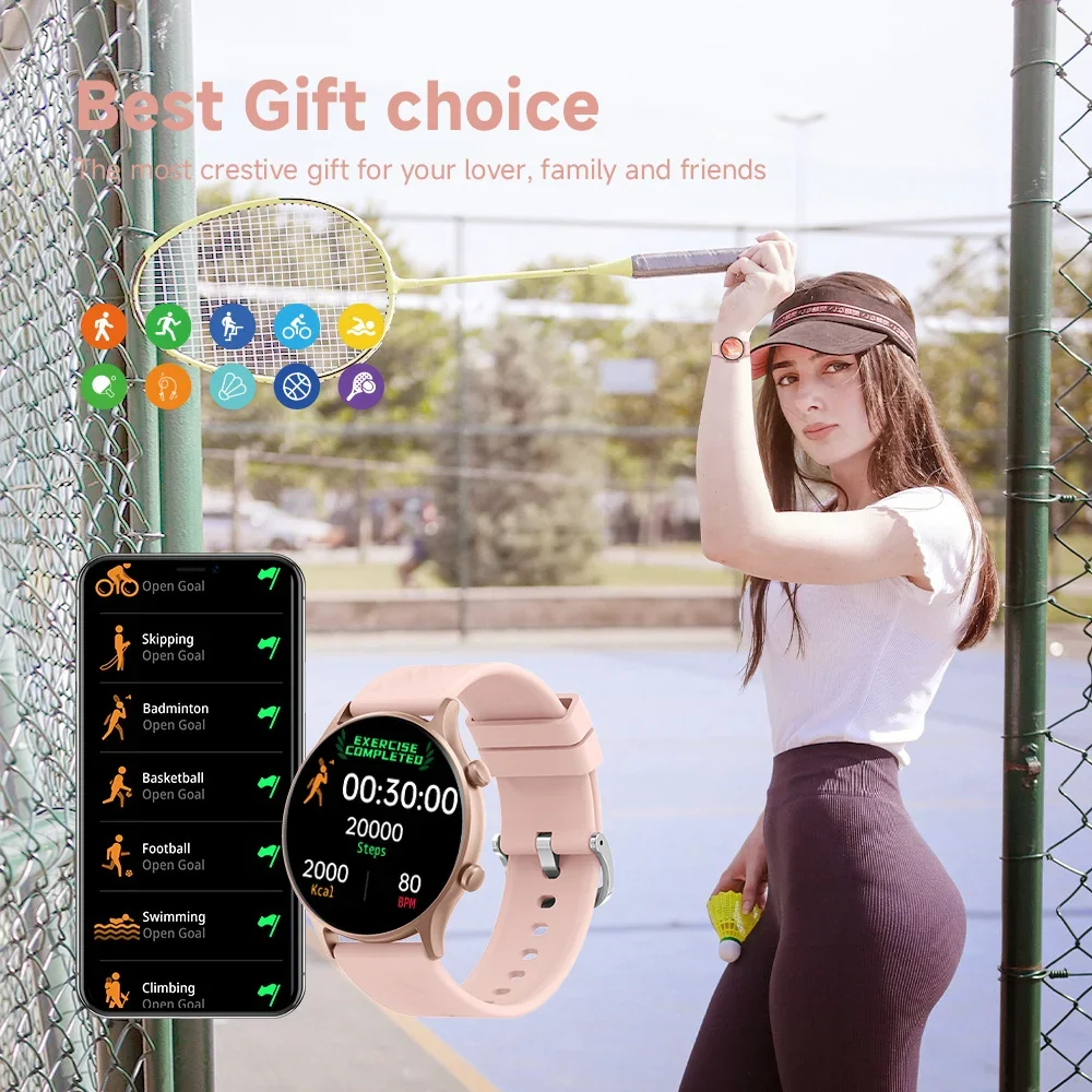 

ZL73J Спортивные умные часы для женщин 1,39-дюймовый TFT-экран Функция набора номера телефона Наручные световые шаги Монитор расстояния и калорий