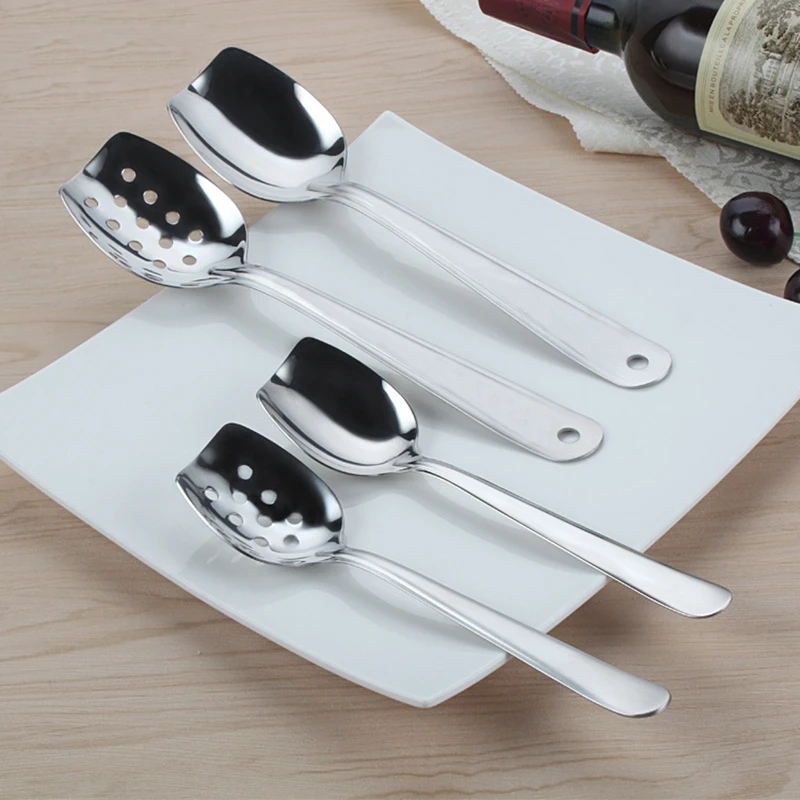 Stainless Steel Strainer Spoon Public Sharing Spoon Hotel Restaurant Sharing Spoon Public Rice Spoon Kitchen Accessories