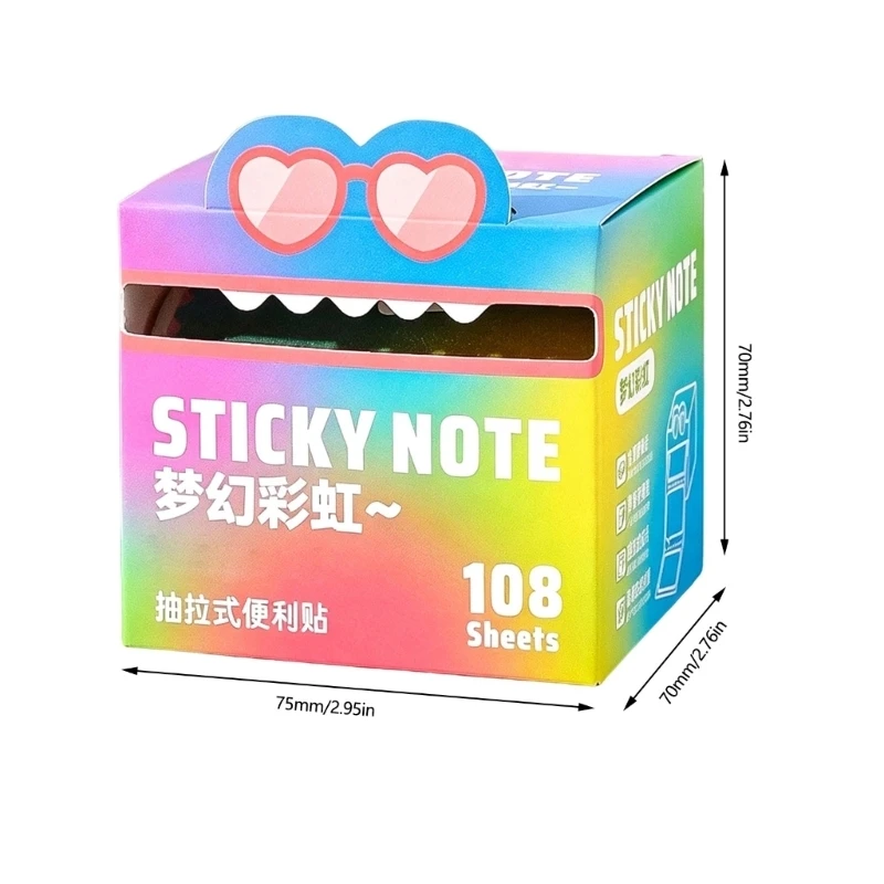 HX5E Drawer Adhesive Page Markers, Pull-Out Note Paper Repositionable for Note Taking Planning, Reading, 105 Sheet Each