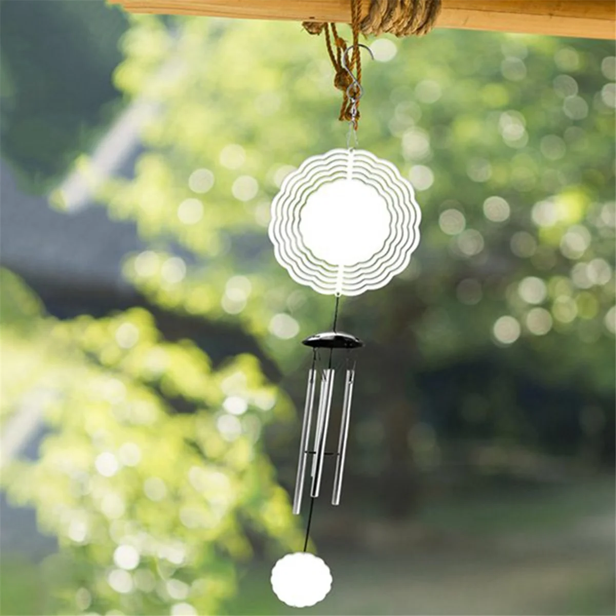 

LALA 6PCS Sublimation Wind Spinner Blanks Outdoor Decor, Outdoors Wind Chimes for Outside with Aluminum Tubes for Mom Women